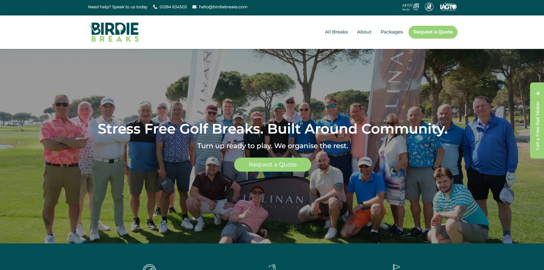 Birdie Breaks website screenshot