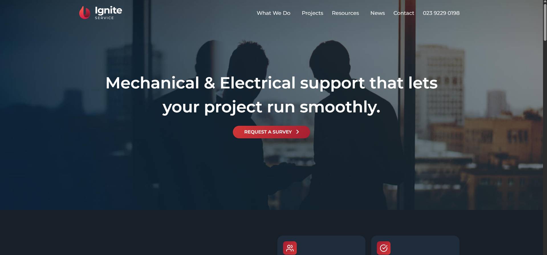 Ignite Service website screenshot