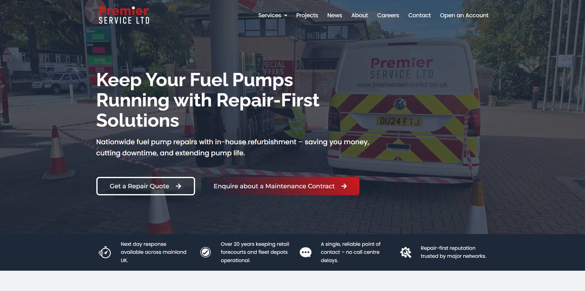 Premier Service Ltd website screenshot